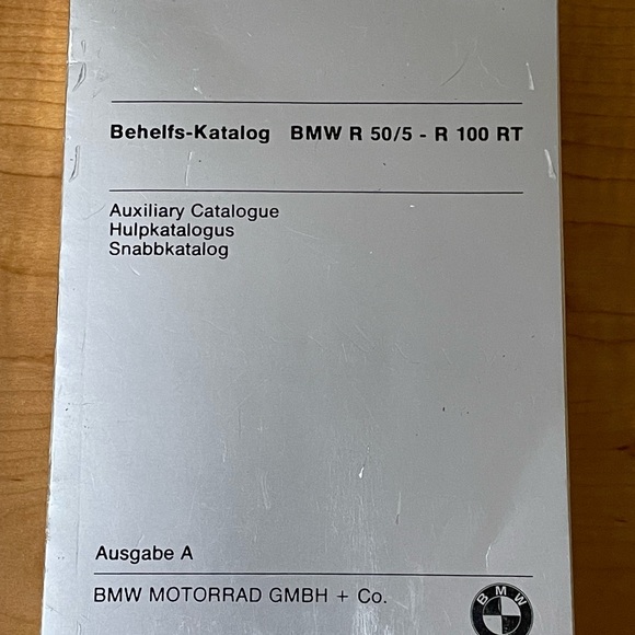 BMW Motorcycle Parts Catalog: Behelfs-Katalog BMW R 50/5 - R 100 RT Auxiliary
